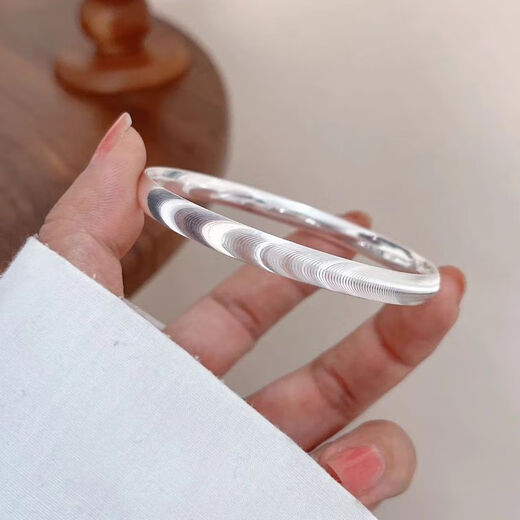 Pure silver 999 cat's eye bracelet for women, solid sterling silver bracelet with sparkling rings, gift for girlfriend during Chinese Valentine's Day, cat's eye 54 rings + certificate, peace and joy, with certificate + bow gift box packaging