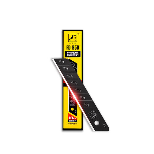 Woodpecker (WOODPECKER) Woodpecker and positive blade 18mm large full black blade wallpaper blade FDB50 wallpaper cutting paper cutting engraving FDB50 10 pieces in a box