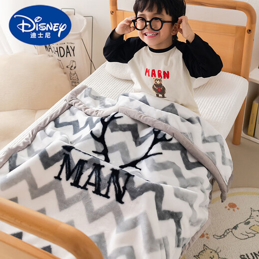 Disney Children's Raschel Blanket Double-layer Thickened Baby Blanket Baby Blanket Kindergarten Autumn and Winter Air-Conditioning Blanket Double-sided Velvet Love Cute Baby 100x120cm-1.5Jin Jin equals 0.5kg Double-layer Thickened Super Soft