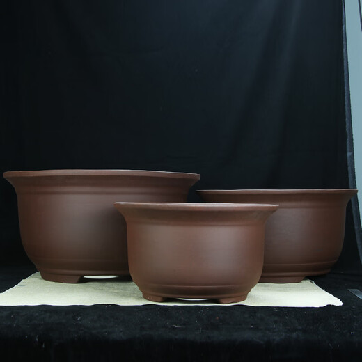 特大号紫砂花盆种树老桩60cm以上超大种发财树铁树陶瓷盆 紫砂 x 854大中两个