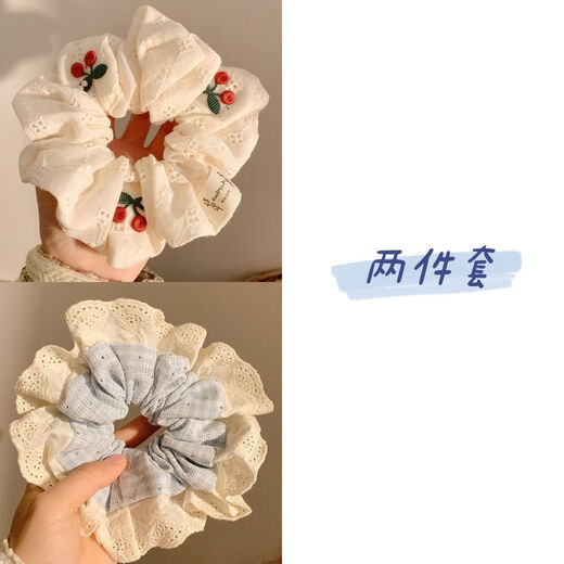 CHANSUNRUN hair band lace large intestine Korean style lazy lace sweet hair rope temperament hair rope hair accessories 2025 new hair sweet four-piece set