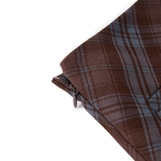 ELLE KIDS retro plaid skirt for girls autumn new college style high waist micro A mid-length skirt