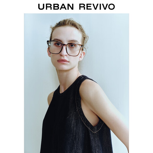 UR Autumn New Women's Denim Revival Contrast Color Topstitch Sleeveless Denim Shirt UWU850008 Blue S