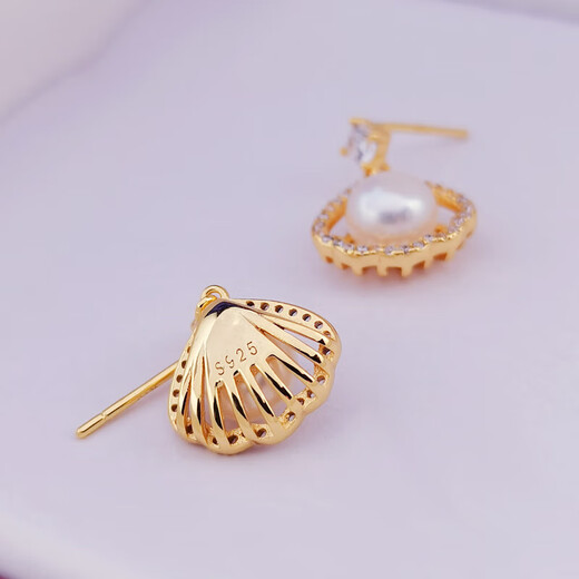 Authentic Pearl Pendant Earrings Set Affordable High-Light Freshwater Pearl Necklace S925 Silver Exquisite Stud Earrings 78mm Silver Style Pendant + S925 Silver Chain