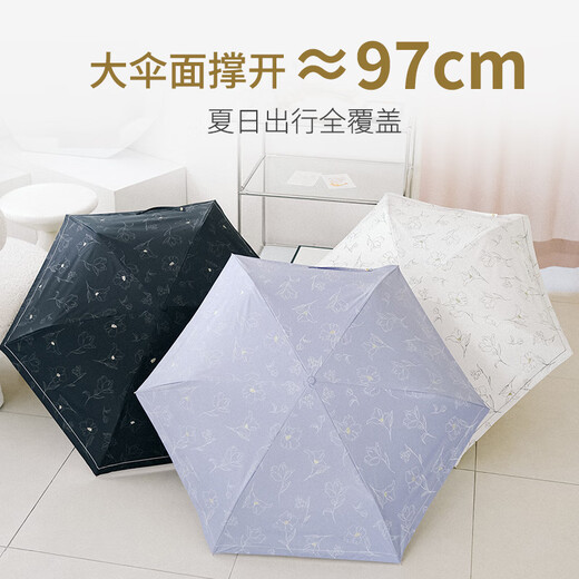WPC sunscreen parasol small and portable dual-purpose women's high-quality hook sun umbrella vinyl pearl retro umbrella-white 801-15924-102_O