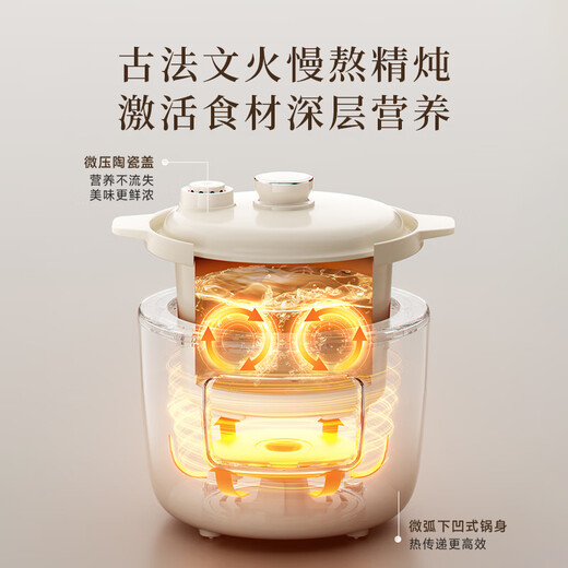 Bear electric stew pot, electric stew cup, soup pot, stew pot, baby food pot, porridge pot, porridge baby stew pot, health care tool for 1-3 people, porridge cooker DDG-H15Z6 1.5L