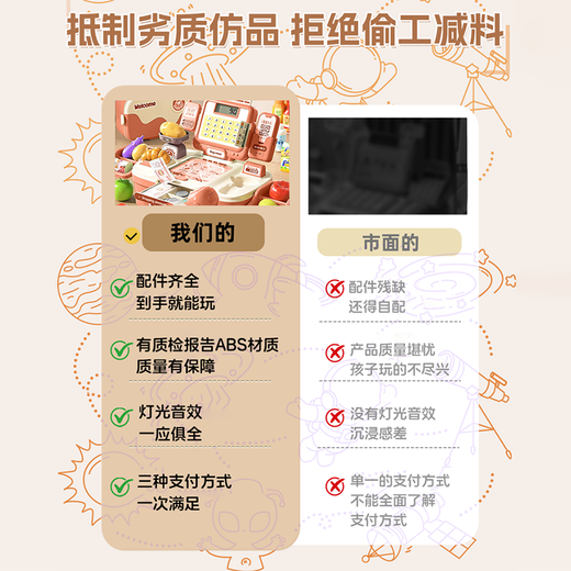 Bei Chuzhong Детская игрушечная девочка 3-6-10-летняя девочка играет в симуляцию дома супермаркет 2-4-5 Подарок на день рождения с 46 частями порошка [Складное хранилище + три способа оплаты] Освещение музыки два, три, четыре, пять и полулетних детей десятилетнего подарка 7-8-9-12-9-12
