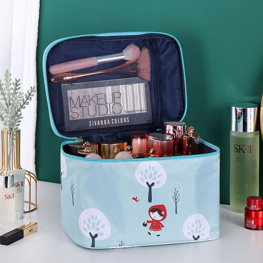 Yusenyi ins cosmetic bag women's portable large capacity travel waterproof large portable skin care product cosmetics storage new black base lemon regular style