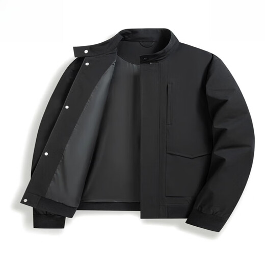 Lilang Men's Short Casual Style Harrington Jacket 2025 Spring New Work Clothes Easy to Match Antique Stand Collar Gray Green L 120-135Jin Jin is equal to 0.5kg