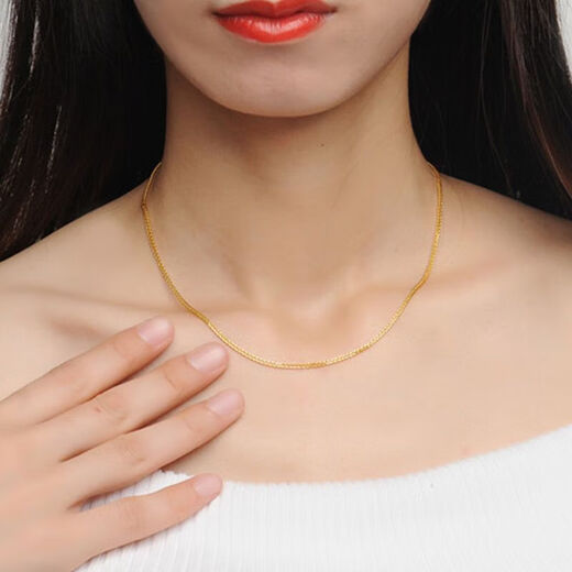 Dianzhao Old Phoenix Gold Store Pure Necklace 9999 Clavicle Chain Men's Wearable Versatile Gold Chain Length 45cm 4.69g