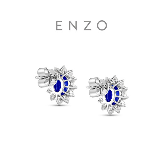 ENZO geometric round 18K gold tanzanite diamond earrings for women EZV4841 birthday gift 18K gold tanzanite diamond earrings EZV4841 EZV4841
