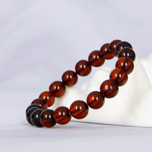 Famous family blood amber bracelet for women and men natural amber single circle bead bracelet maroon bracelet birthday gift 9mm