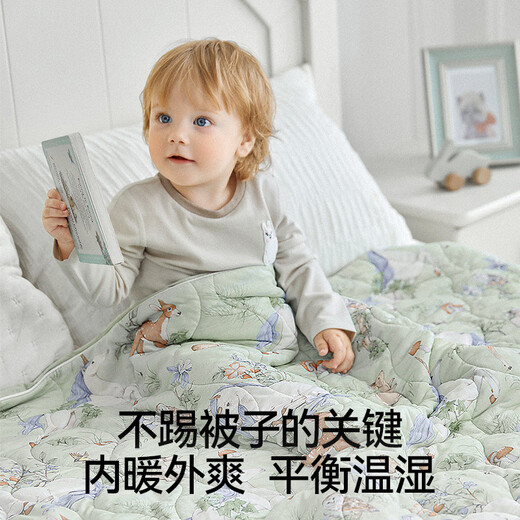 Manxi (EMXEE) baby quilt autumn and winter baby silk constant temperature quilt kindergarten children quilt + quilt core unicorn 120*150cm