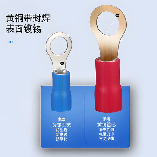 Moviitroni RV series round pre-insulated terminals cold-pressed terminal blocks O-shaped copper nose RV5.5-8 100 pieces green