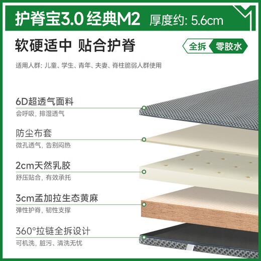 Hemp Master's Hardened Artifact 0 Glue Natural Jute Waist Protection and Spine Protection Thin Board Mattress for Home Use 1.8*2 Meters Hard Sleeping Feeling