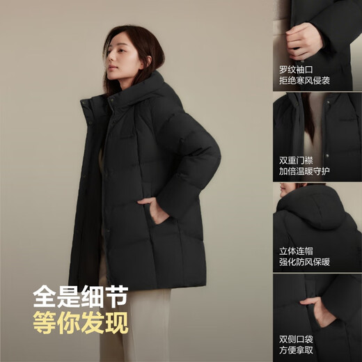 Bosideng 25 Years Down Jacket Women's Winter 90 Down Thick Hooded Loose Mid-Length Casual Versatile Warm Jacket