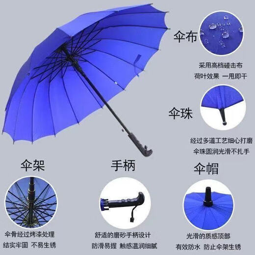 Zhongxinyuan Wind Resistant Umbrella Double Long Handled Outdoor Umbrella Windproof Small Dual-Purpose Umbrella 16 Rib Automatic - Rose Red Zhongxinyuan Wind Resistant Umbrella Double Long Handled Outdoor Umbrella Windproof Small Dual-Purpose Umbrella 16 Rib Automatic - Rose Red