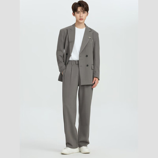 DK high-end men's suit suit men's casual loose handsome performance suit dress suit jacket engagement wedding suit forest black single jacket S (100-115Jin Jin equals 0.5 kg)