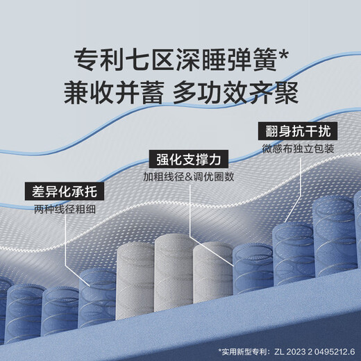 Xilinmen Lin Gengxin's same model White Knight's wedding gift Simmons single-bag spring spine-soothing jute latex mattress White Knight's wedding gift-thickness 25cm 3cm latex 1.8*2 meters