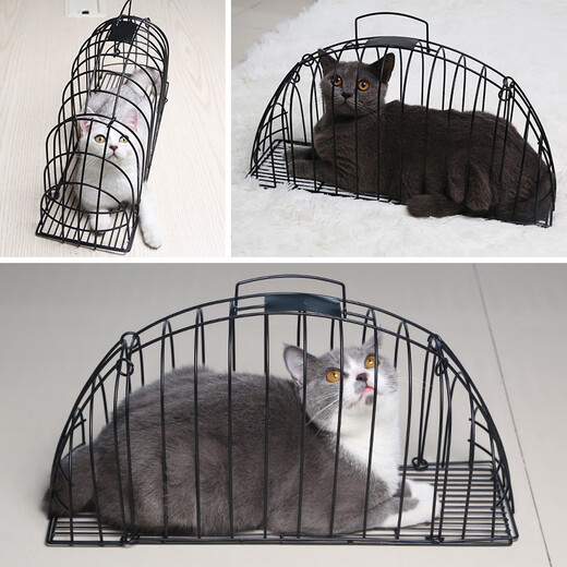 Washing cat cage, cat blow-drying cage, washing cat artifact, anti-scratch, blow-dry, cat bathing cage bag, fixed cat supplies, anti-scratch, washing cat cage, blue + long-handled brush L-suitable for 8-12 Jin Jin equals within 0.5 kg