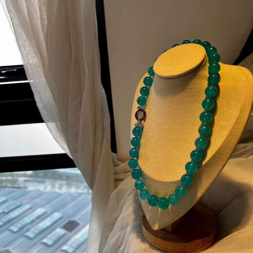 Cold Bamboo Tianhe Stone Necklace Bracelet Set Large Particles High-End Atmosphere Whitening Gift Birthday 12m Original Bracelet