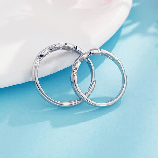 Beijing Gold Trading Center Co., Ltd. Platinum Ring pt950 Platinum Guardian Knight Couple Ring Proposal Birthday Valentine's Day Gift for Boyfriend and Girlfriend About 7.84g One Pair