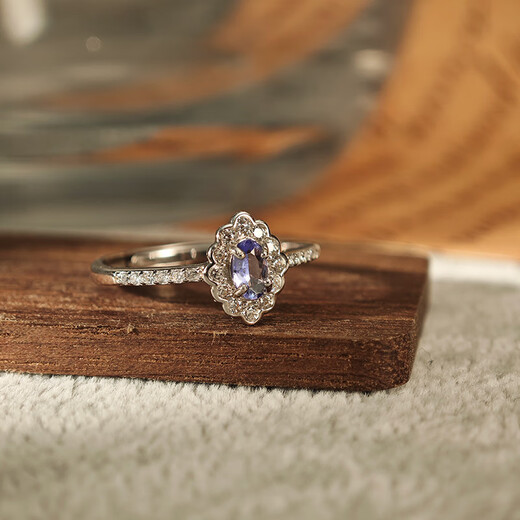 Natural tanzanite ring, crystal clear and sparkling s925 silver ring for your girlfriend, natural tanzanite, adjustable opening