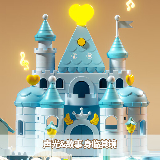 Jisi Girl Toys 3-6 years old simulated magnetic control house doll house 5-year-old daughter's birthday gift surprise park [Ice and Snow Castle] magnetic control + music story + exquisite gift box Daughter's birthday gift 34-5 years old 56-80 years old