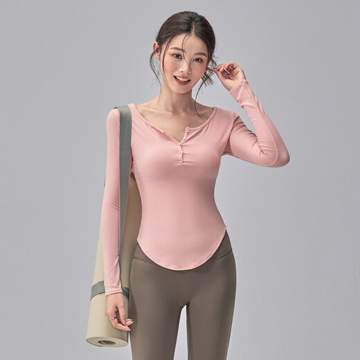 Youyou Yoga Wear Women's Fall Slimming Running Pilates Training Wear Long Sleeve J35058Y1U Moon White Blue M