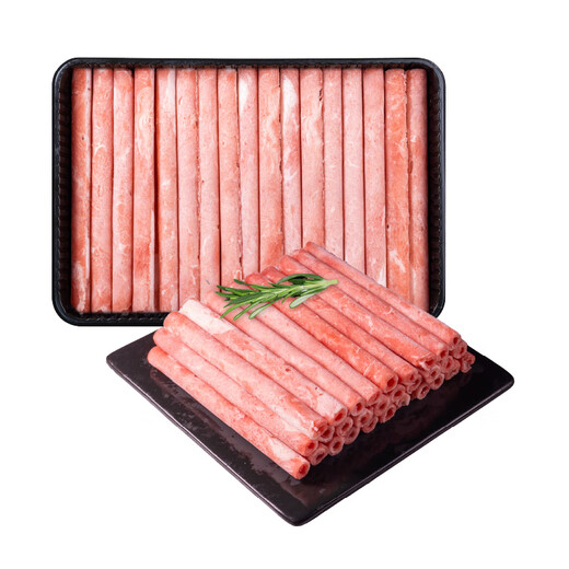Original geschnittenes Rindfleischbrötchen von Oriental Harbor, Nettogewicht 1 Jin Jin entspricht 0,5 kg, Rindfleischscheiben, fettes Rindfleischbrötchen, Hot-Pot-Zutaten, Barbecue-Shabu-Shabu-Kochzutaten, importiert