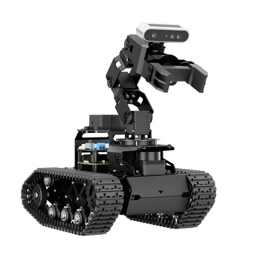 Huaner Raspberry Pi 5 Robotic Arm Car LanderPi Deep 3D Vision AI Large Model SLAM Mapping Navigation Grabbing and Handling Python Programming ROS2 Robot Tracked Chassis Entry Edition Raspberry Pi 5/4G