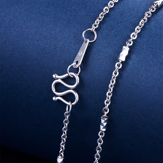 Meluxe platinum necklace PT950 platinum chain flash O chain birthday gift for girlfriend and wife, about 5.29g-46cm
