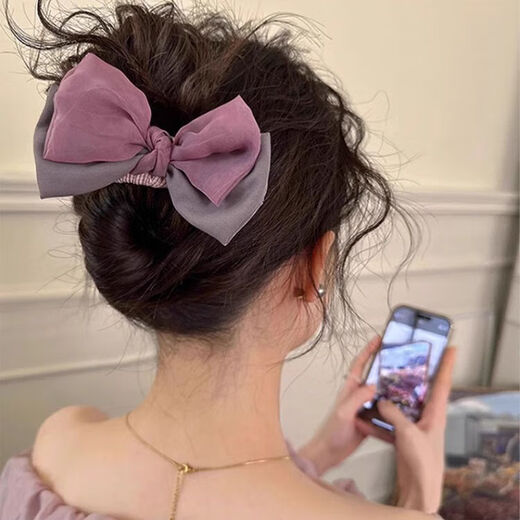 Retro high-end big bow duckbill clip 2025 new women's large grabber hairpin hairpin headband shark clip A1 piece butterfly ribbon rose hairpin about 11cm