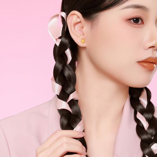 Chao Acer, you can immediately spend money on 18K gold earrings for girls, asymmetrical earrings for the Year of the Horse, zodiac year gifts for girls, a pair (free silicone earplugs)