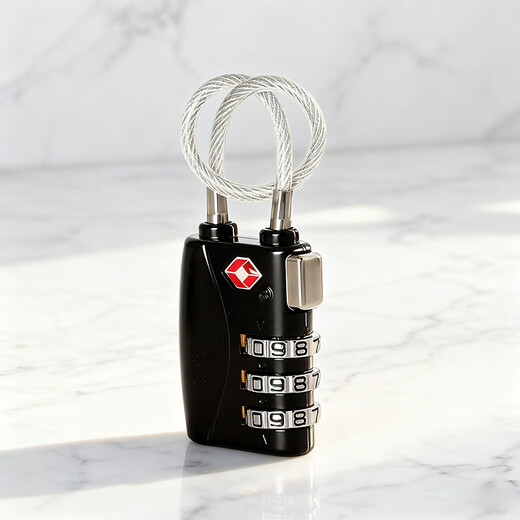 Auburn TSA -Kabel -Vorhängeschloss Passwort Lock Global Travel Bag Rucksack Schloss Schubladen -Türschloss 7608 Schwarz