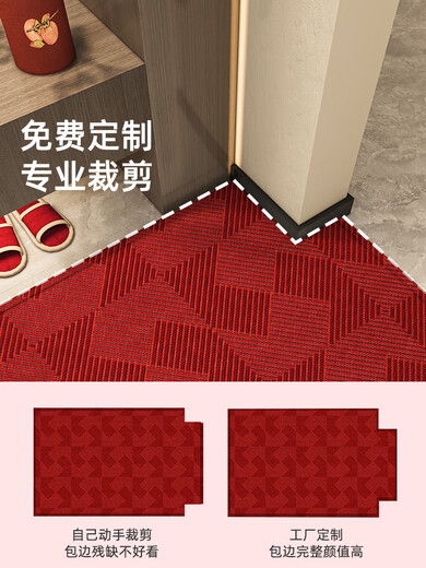 Yunpo entry-level carpet high-end 2025 new high-end red door pads non-slip stain-resistant door carpet Lexe-15865 120x140cm