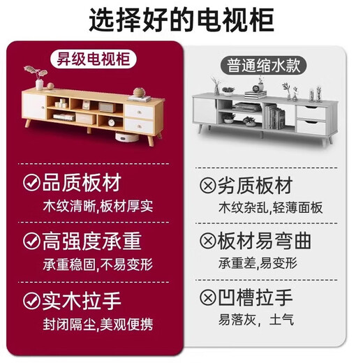 电视柜客厅家用小户型出租屋用2025新款现代简约落地简易电视机柜 120cm暖白色+田园橡木色