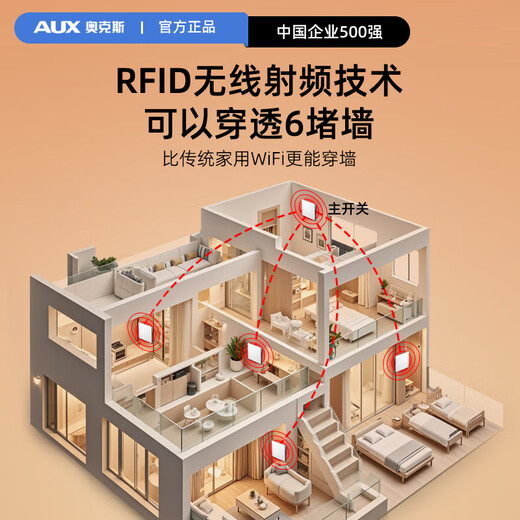 Oaks wireless remote control intelligent dual-control wiring-free panel home remote 220V bedroom random sticker switch white-one-open set