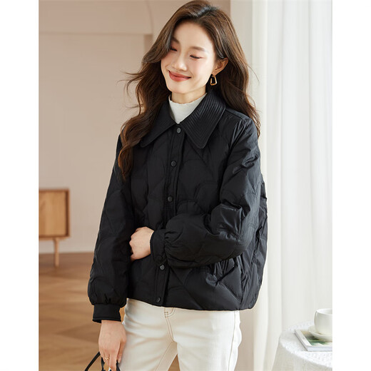 Shangjing 90 duck down thin down jacket for women 25 years new winter casual fashion lapel warm windproof commuter short coat for women