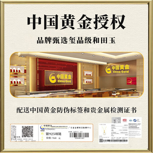 Central Chuang Fashion Chinese Gold and Silver Necklace for Women Peaceful Buckle Jade Pendant for Girls Mom Mother Birthday Gift for Ladies and Practical Wife