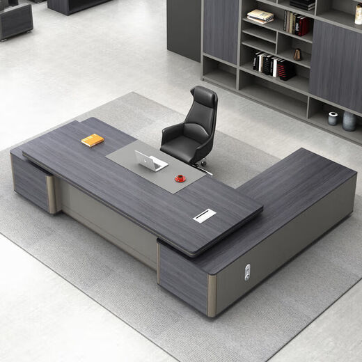 Simple modern boss office desk and chair combination, light luxury and atmosphere, chairman and president's office furniture, manager desk, executive desk, 1.8 meters single cabinet