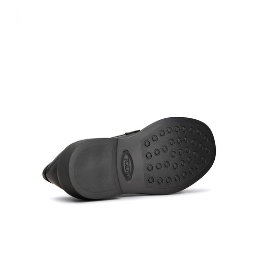 TOD S Authenticity Guaranteed Women's Gift Leather Loafers Black B999 Size 37