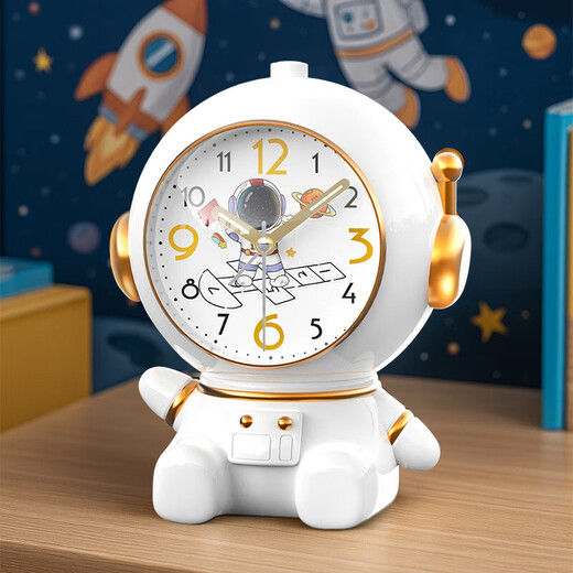 Zhong Xiaobai alarm clock smart student special wake-up artifact 2025 new children boys and girls astronaut alarm clock one-click snooze night light desktop bedside clock essential New Year gift