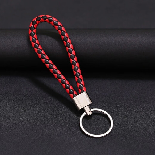 [Anti-lost number plate] Key chain three-piece set Car key chain belt buckle Fashion men's waist hanging Anti-lost number plate key chain three-piece set - black 1 piece
