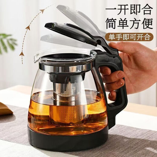 Huaxishu home living room large capacity teapot set tea cup high temperature resistant kettle glass floral teapot tea set food grade 2000ml single pot