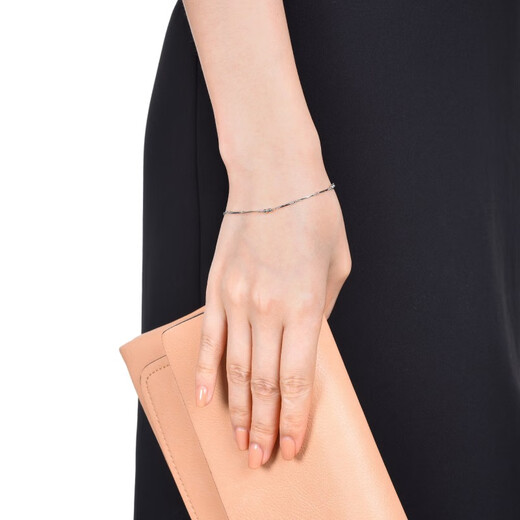 Chow Sang Sang (CHOW SANG SANG) platinum bracelet Pt950 round bead white gold bracelet for women 33568B 17 cm