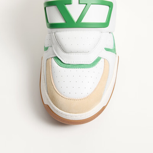 Valentino VALENTINO end-of-season discount gift men's JOIE DE JOUER leather low-top sneakers white/yellow/green 40.5