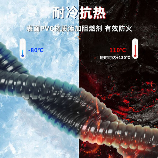 Andatong plastic coated metal hose corrugated pipe line pipe wire and cable protection pipe threading casing air conditioning line hose national standard inner diameter 20mm-10 meters