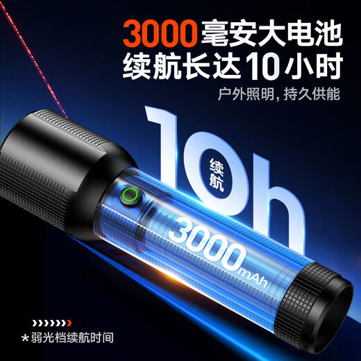 
New strong light flashlight zoom long-range portable shock-proof power-off emergency rechargeable battery super bright outdoor 800LM alloy body multi-speed adjustable 6168