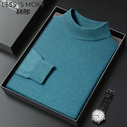 Lilang Half Turtle Neck Sweater de manga larga para hombres en otoño e invierno Nuevo color sólido Camiseta de base tibia para hombres 1661-White M